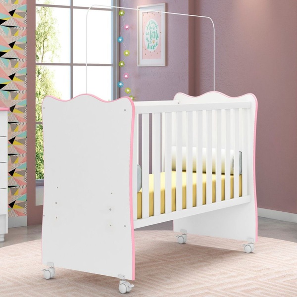 Berço Infantil Para Quarto De Bebê Doce Sonho Com Rodízios Br