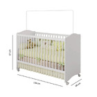 Berço Infantil Simples Com Rodízios Satriani Branco