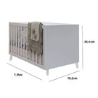 Berço L 2 Em 1 Padrão Americano Mdf Branco