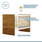 Berço Life Branco Com Madeirado Ipê Em Mdf Com Colchão Tigus