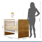 Berço Life Branco Com Madeirado Ipê Em Mdf Com Colchão Tigus