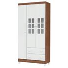 Berço Lila E Guarda Roupa Mariah 3 Portas Branco Acetinado Am