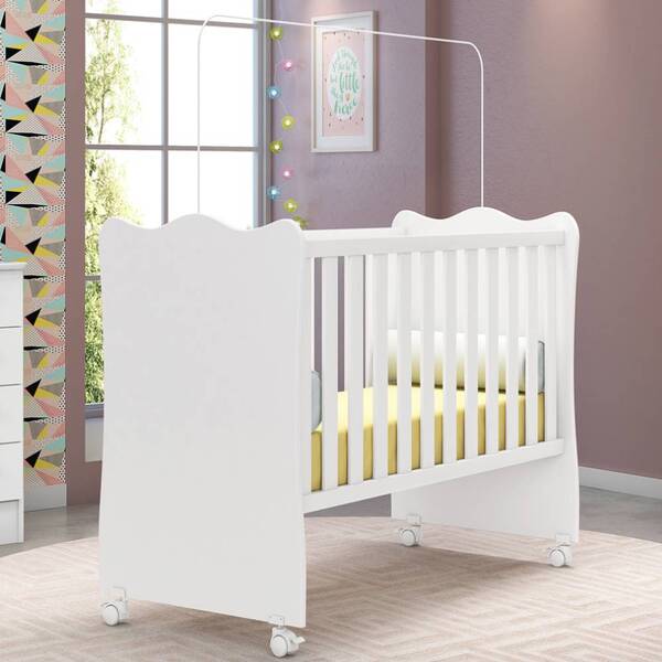 Berço Mágica Com Estrado Regulável Branco Tana Decor