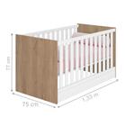 Berço Marsha Carvalho Rústico Branco Com Colchão