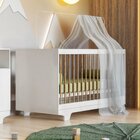 Berço Mini Cama 100% Mdf Com Colchão Flocos