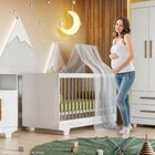 Berço Mini Cama 100% Mdf Com Colchão Flocos