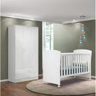 Berço Mini Cama 2484 E Guarda Roupa 2617 Doce Sonho Com Colch
