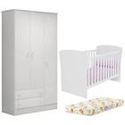 Berço Mini Cama 2484 E Guarda Roupa 2617 Doce Sonho Com Colch