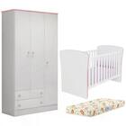 Berço Mini Cama 2484 E Guarda Roupa 2617 Doce Sonho Com Colch