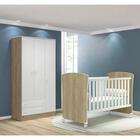 Berço Mini Cama 2484 E Guarda Roupa 2617 Doce Sonho Com Rodiz
