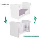 Berço Mini Cama 2484 E Guarda Roupa 2617 Doce Sonho Com Rodiz