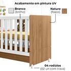 Berço Mini Cama 2 Em 1 Com Rodizios 3200 Nature Branco Plla