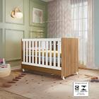 Berço Mini Cama 2 Em 1 Com Rodizios 3200 Nature Branco Plla