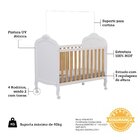 Berço Mini Cama 3 Em 1 100% Mdf Maya Espresso Móveis Branco B