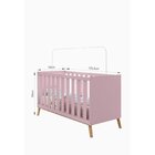 Berço Mini Cama 3 Em 1  Retrô Lecce Móveis Bonatto Rosa