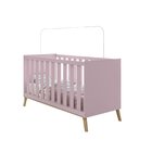 Berço Mini Cama 3 Em 1  Retrô Lecce Móveis Bonatto Rosa