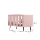 Berço Mini Cama 3 Em 1 Americano 100% Mdf Ayla Rosê