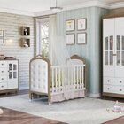 Berço Mini Cama 3 Em 1 Com Capitonê 100% Mdf Maya Espresso Mó