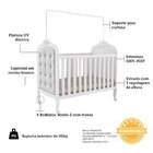 Berço Mini Cama 3 Em 1 Com Capitonê 100% Mdf Maya Espresso Mó