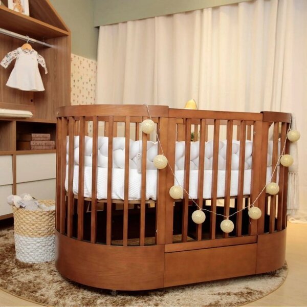 Berço Mini Cama 3 Em 1 Com Colchão Maior Wave Mel