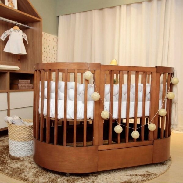 Berço Mini Cama 3 Em 1 Com Colchão Maior Wave Mel