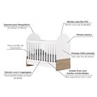 Berço Mini Cama 3 Em 1 Mdf/mdp Magia Branco/marrom