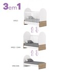 Berço Mini Cama 3 Em 1 Mdf/mdp Magia Branco/marrom
