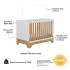 Berço Mini Cama 3 Em 1 Mdf Popy Retrô Móveis Peroba Com Colch