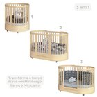 Berço Mini Cama 3 Em 1 Wave Com Colchão Maior Natural