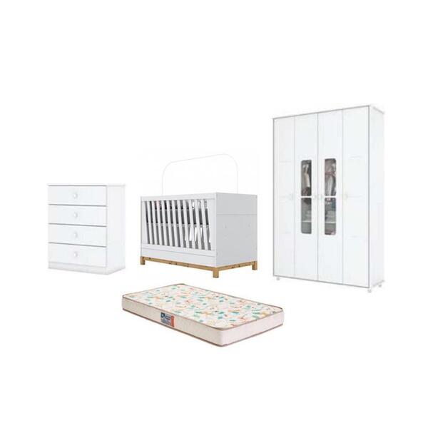 Berço Mini Cama Alegria, Cômoda Amarelinha E Guarda Roupa Pul