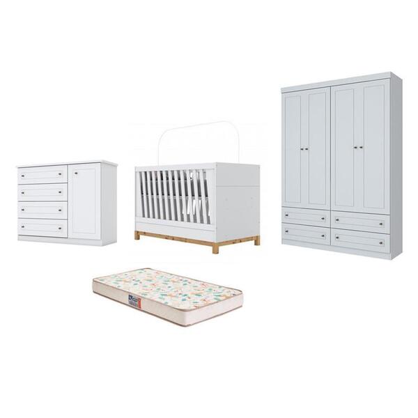 Berço Mini Cama Alegria, Cômoda Mississipi E Guarda Roupa Ame