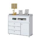 Berço Mini Cama Alegria E  Cômoda Aquarela Branco E Colchão -