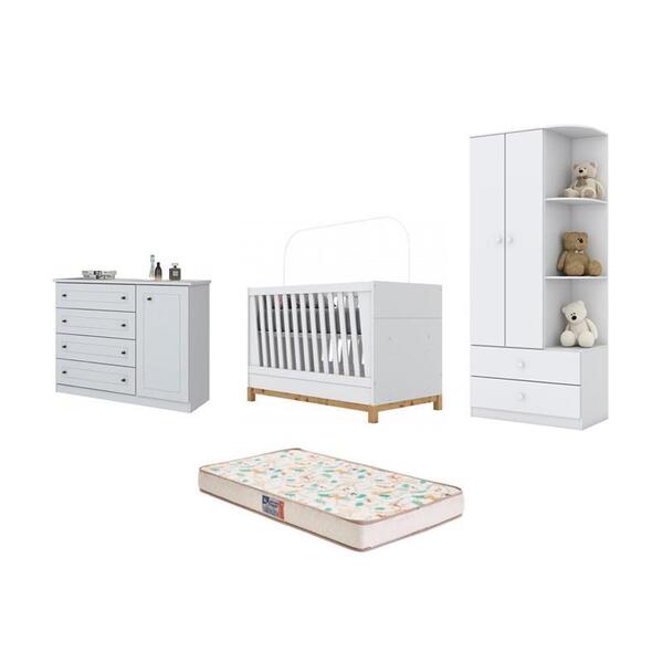 Berço Mini Cama Alegria E Cômoda Americano E Guarda Roupa Lab