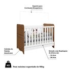 Berço Mini Cama Americano 100% Mdf 3 Em 1 Ben  Branco Brilho/