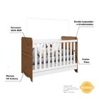 Berço Mini Cama Americano 100% Mdf 3 Em 1 Ben  Branco Brilho/
