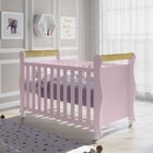 Berço Mini Cama Americano 3 Em 1 Údine Com Colchão Rosa
