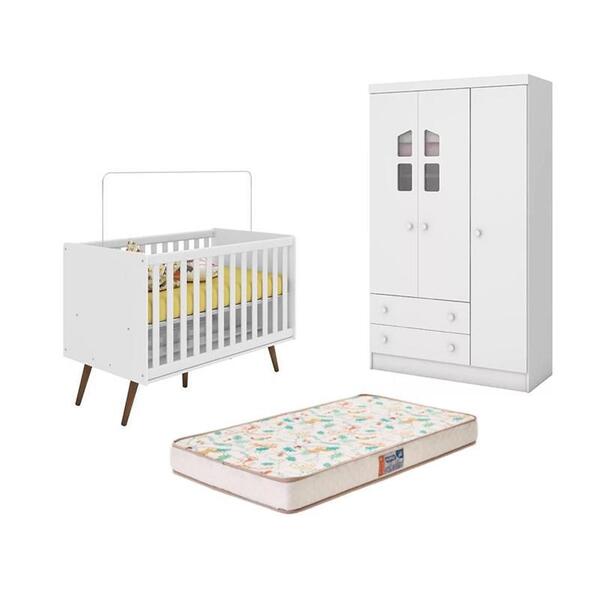 Berço Mini Cama Americano Retro Com Colchão Gazin E Guarda Ro