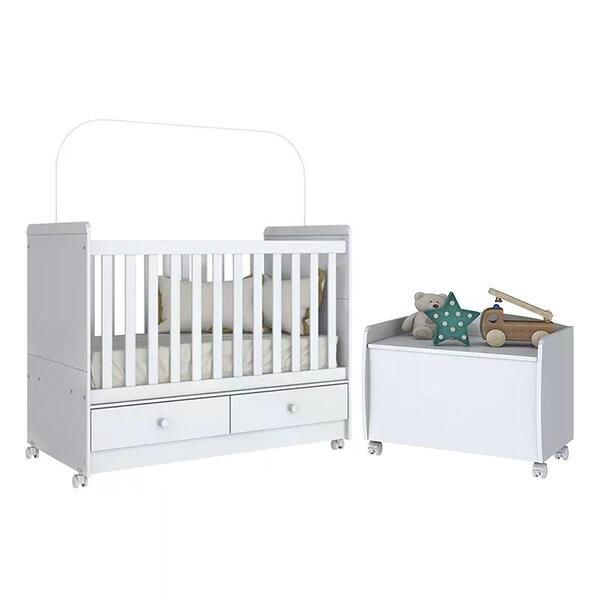 Berço Mini Cama Aquarela Com Baú Aquarela - Móveis Henn