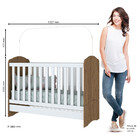 Berço Mini-cama Bala De Menta Henn - Rústico/branco