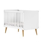 Berço Mini Cama Caring  Branco/carvalho