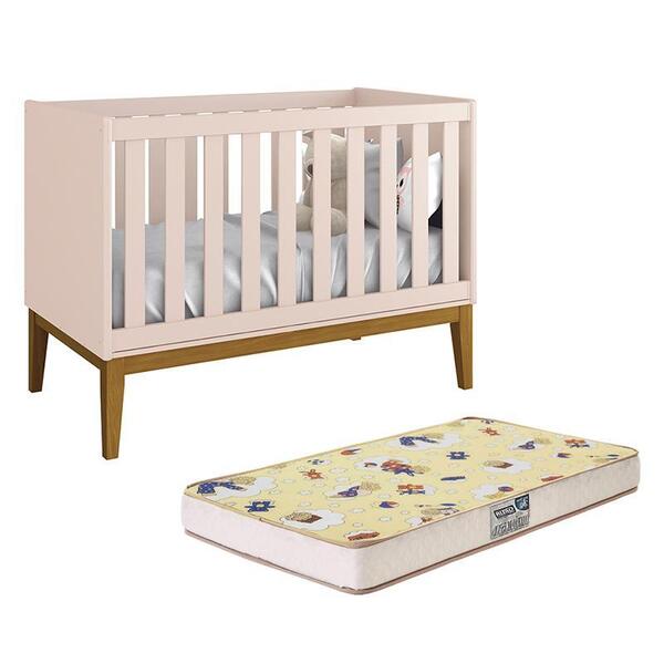 Berço Mini Cama Classic Com Pés Amadeirado E Colchão Supreme