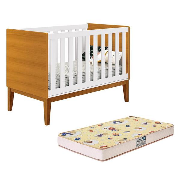 Berço Mini Cama Classic Com Pés Amadeirado E Colchão Supreme