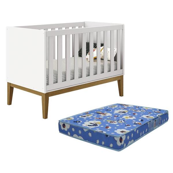 Berço Mini Cama Classic Pés Amadeirado Com Colchão D18 - Rell