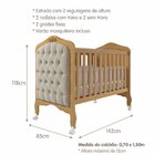 Berço Mini Cama Com Capitonê Alegria Espresso Móveis Nature