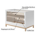 Berço Mini Cama Cozy - Branco/ Carvalho