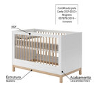 Berço Mini Cama Cozy - Branco/ Carvalho