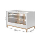 Berço Mini Cama Cozy - Branco/ Carvalho