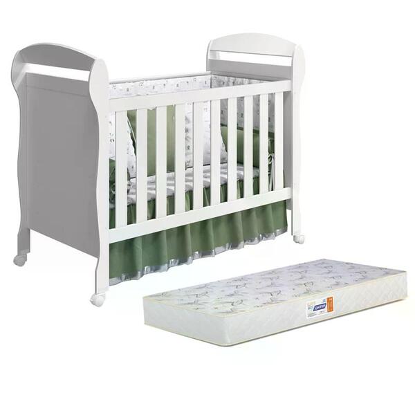 Berço Mini Cama Danny Com Colchão D18 De 10cm Bege - Reller M
