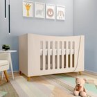 Berço Mini Cama Em Mdf Grade Fixa Fiori Areia