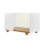 Berço Mini Cama Flocos Tigus Baby Branco/ipê